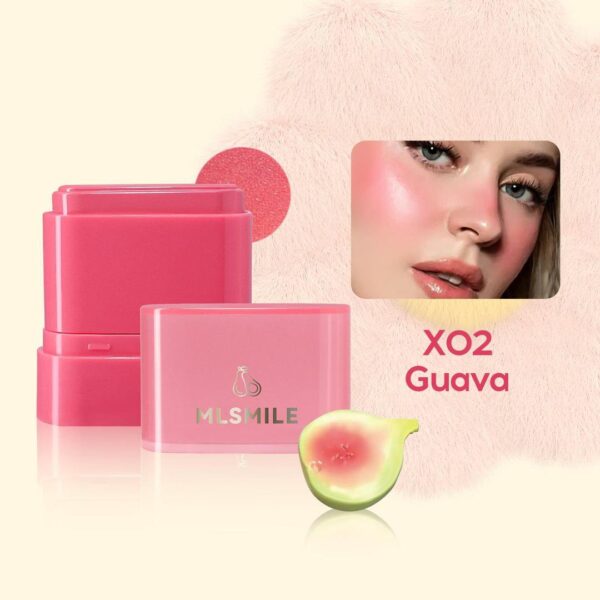 Cross-border New Blush Cream Natural Water Lip and Cheek Dual-use Blush Cream Stick High-gloss Face-fixing Stick Rotating Blush Application - Image 2