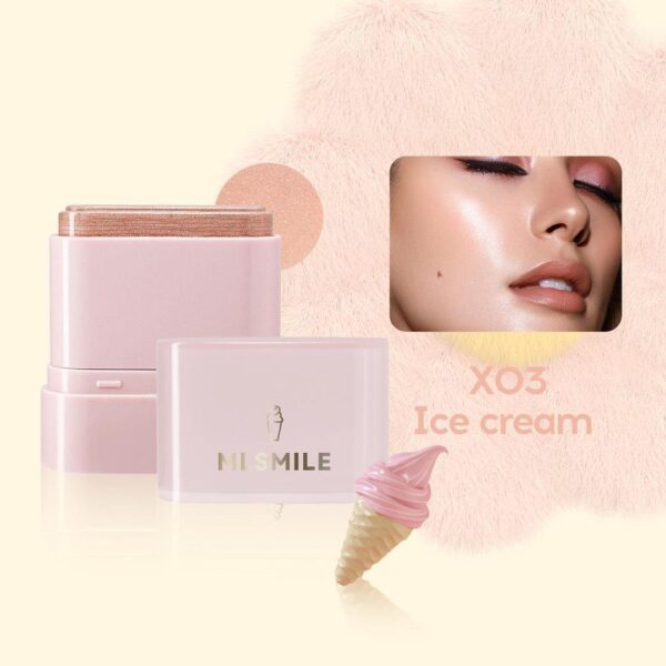 Cross-border New Blush Cream Natural Water Lip and Cheek Dual-use Blush Cream Stick High-gloss Face-fixing Stick Rotating Blush Application - Image 3