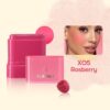 Cross-border New Blush Cream Natural Water Lip and Cheek Dual-use Blush Cream Stick High-gloss Face-fixing Stick Rotating Blush Application