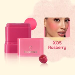 Cross-border New Blush Cream Natural Water Lip and Cheek Dual-use Blush Cream Stick High-gloss Face-fixing Stick Rotating Blush Application
