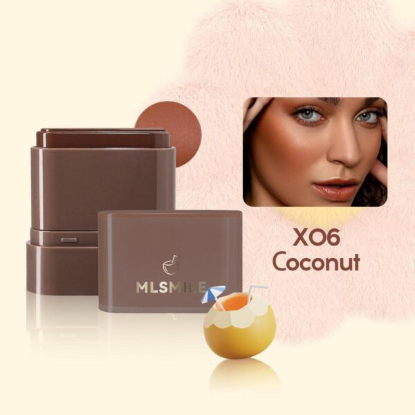 Cross-border New Blush Cream Natural Water Lip and Cheek Dual-use Blush Cream Stick High-gloss Face-fixing Stick Rotating Blush Application - Image 4
