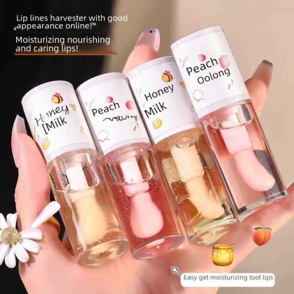 TWG Moisturizing Lip Essence Oil White Peach Oolong Honey Milk Transparent Lip Oil Wholesale for Men and Women Students - Image 5