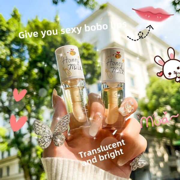 Olcarene Moisturizing Lip Essence Oil White Peach Oolong Honey Milk Transparent Lip Oil Wholesale for Men and Women Students - Image 2