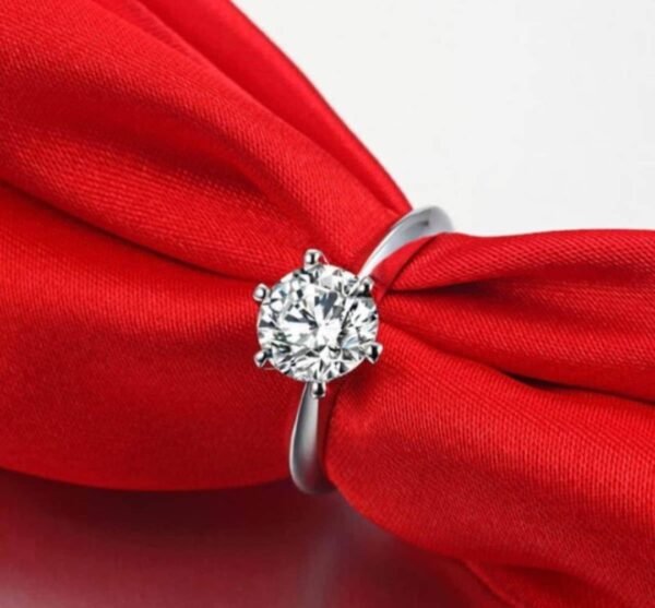 Silver Plated Zircon Adjustable Ring - Image 2