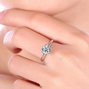 Silver Plated Zircon Adjustable Ring